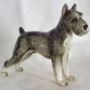 Lefton Schnauzer Figurine Figure Dog Japan H03103 6 1/2" x 5 1/2"